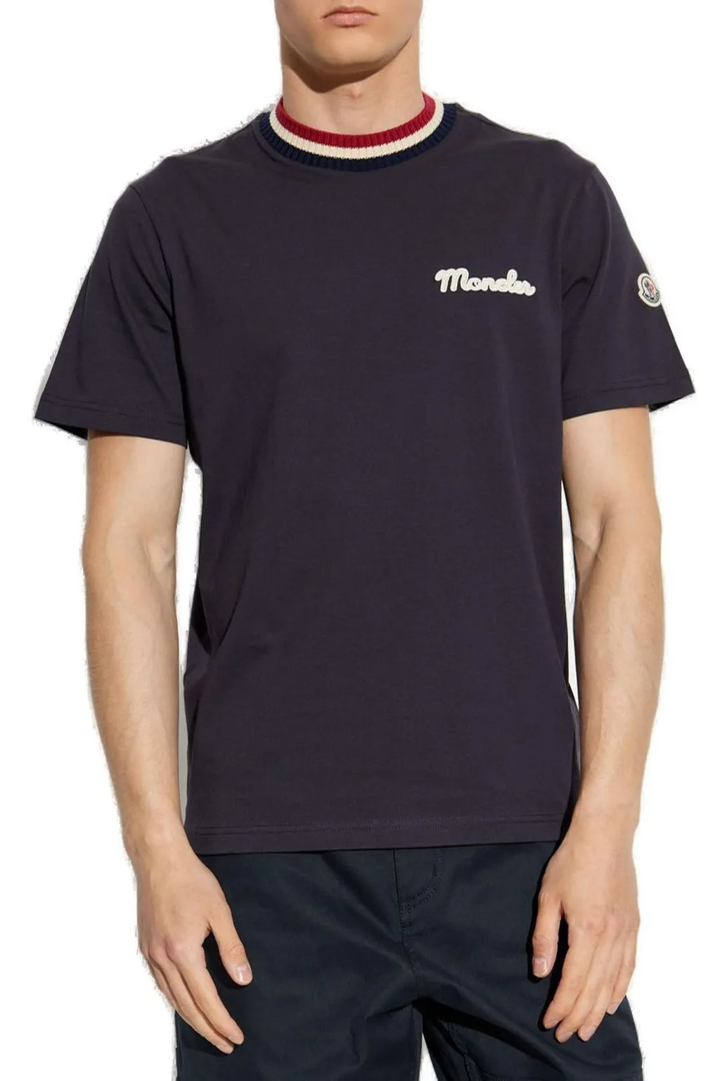 Moncler Logo-Embroidered Crewneck T-Shirt