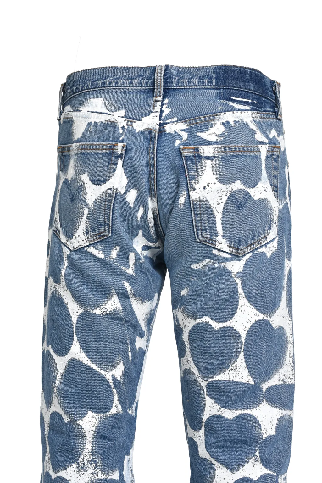 Heart Printed Denim Blu
