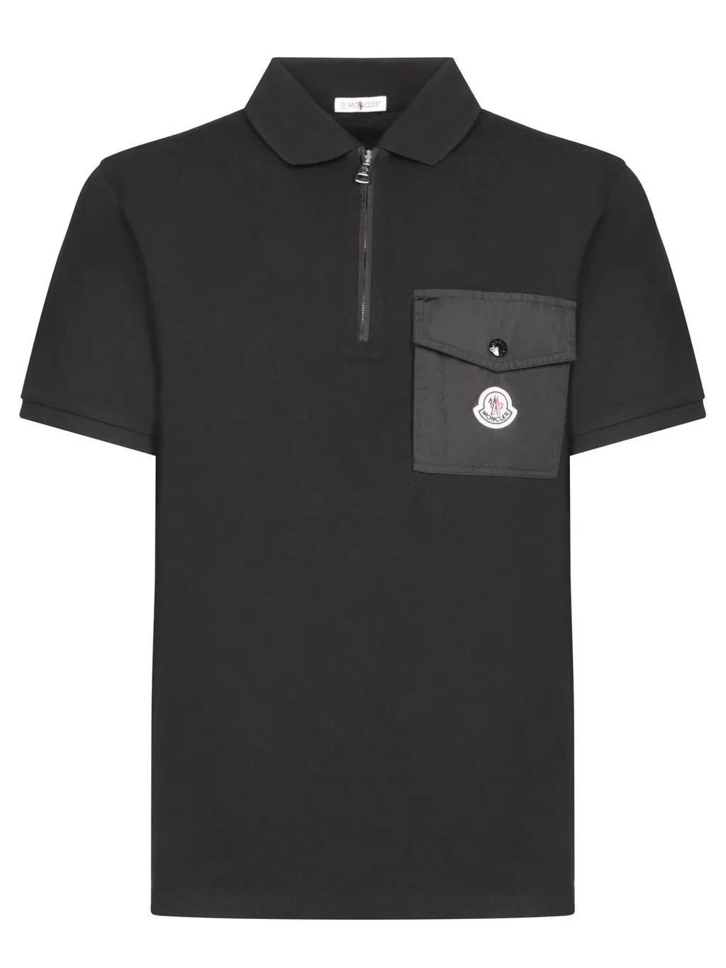 Moncler Logo Patch Zip Detailed Polo Shirt