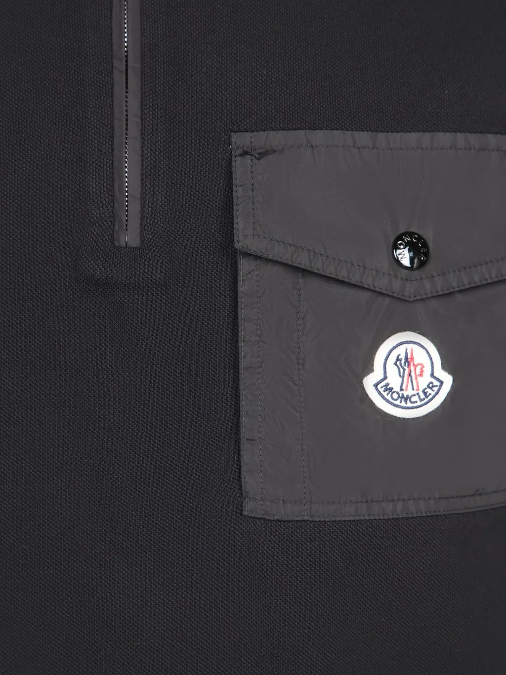 Moncler Logo Patch Zip Detailed Polo Shirt