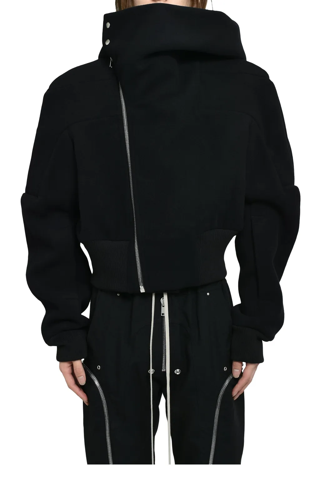 Cropped Hooded Flight / Black
