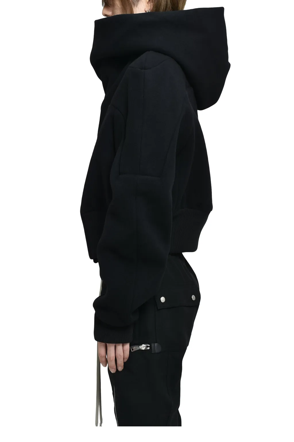 Cropped Hooded Flight / Black