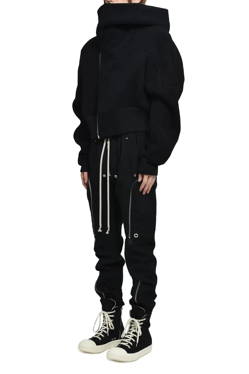 Cropped Hooded Flight / Black