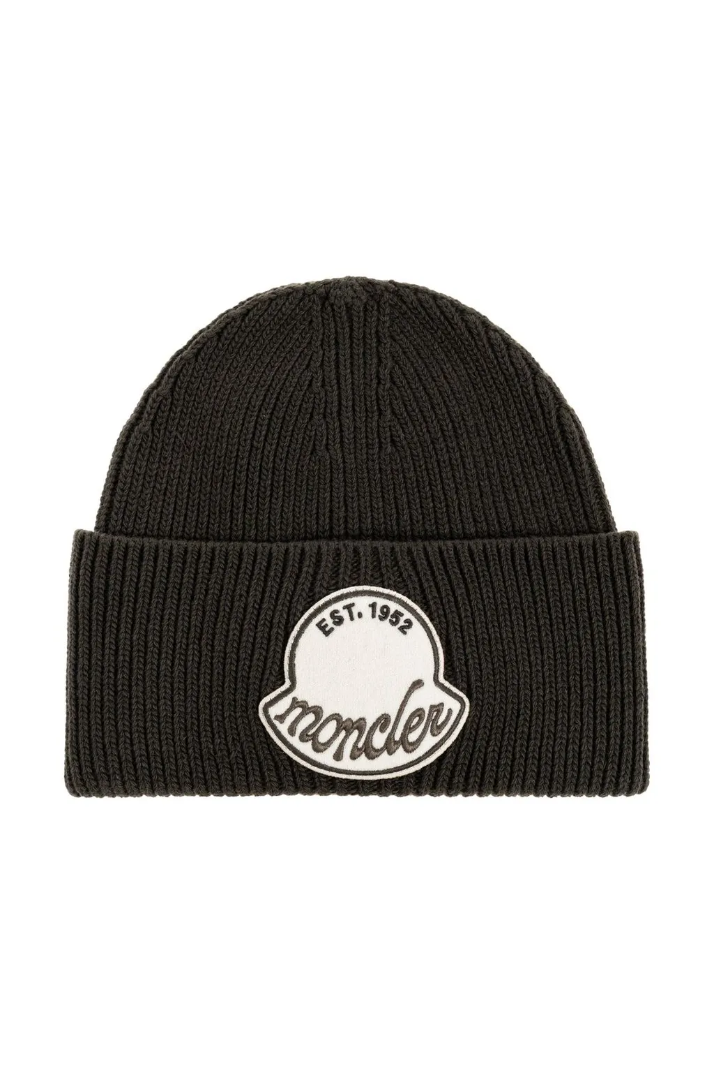Moncler Logo Patch Ribbed Beanie