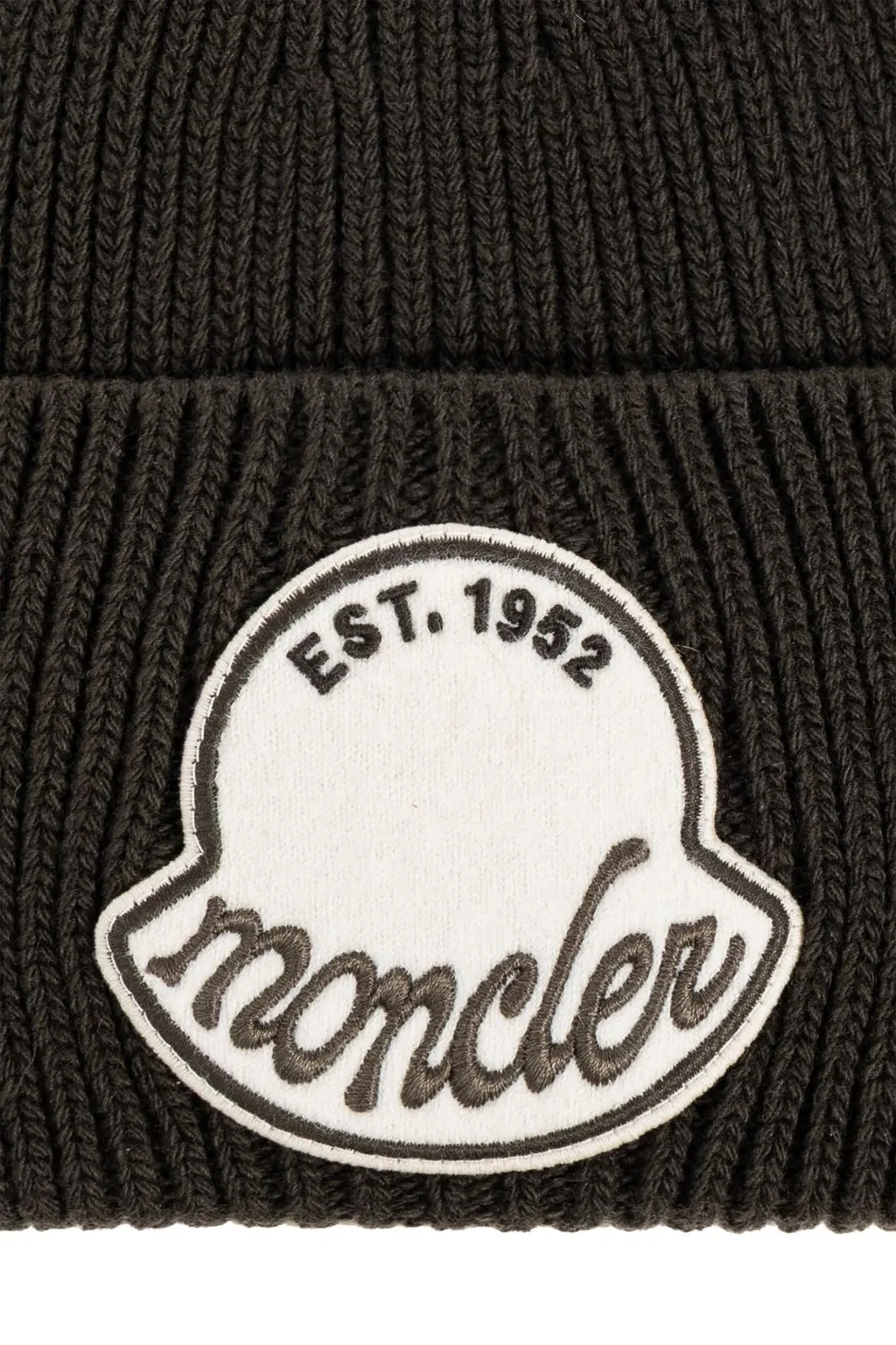 Moncler Logo Patch Ribbed Beanie