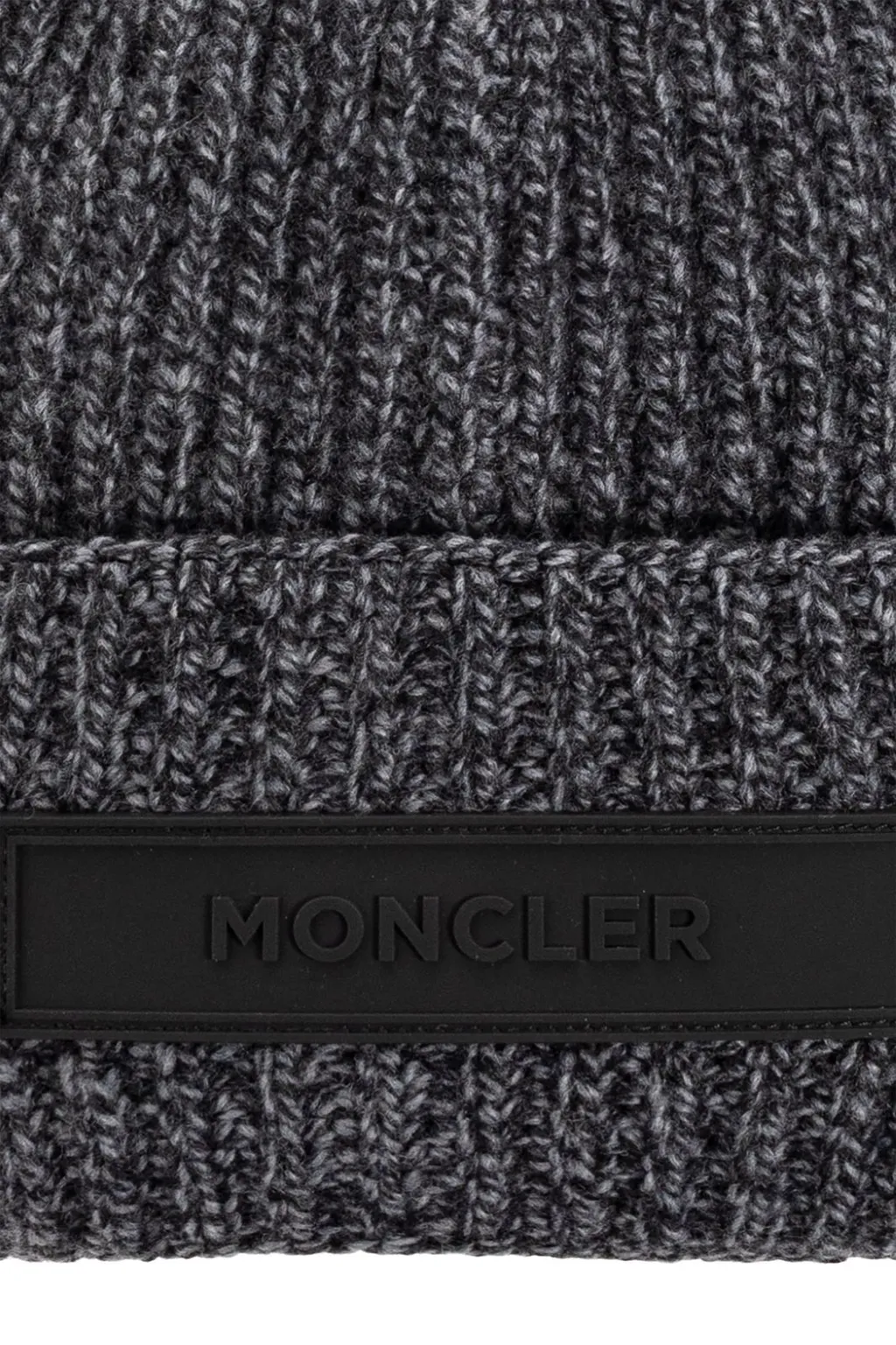 Moncler Logo Patch Ribbed Beanie