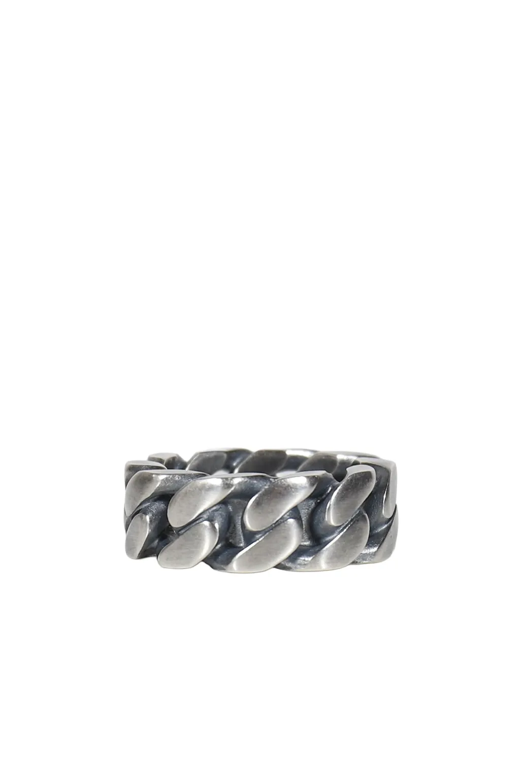 Minimal Logo Curb Ring / Argento Brunito