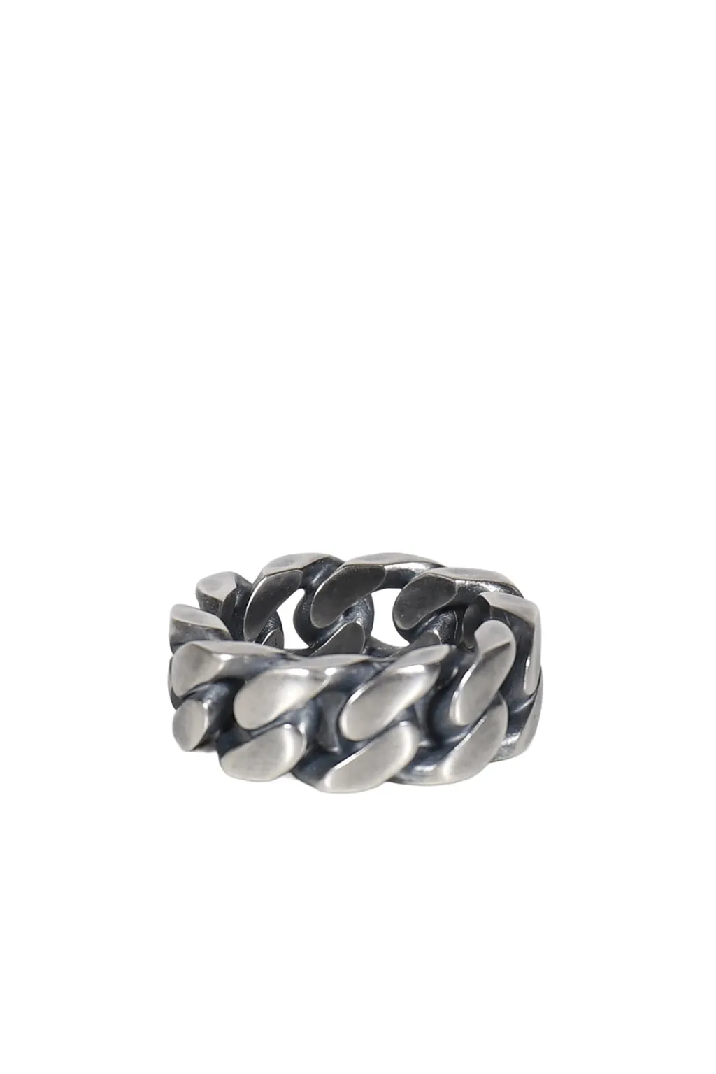 Minimal Logo Curb Ring / Argento Brunito