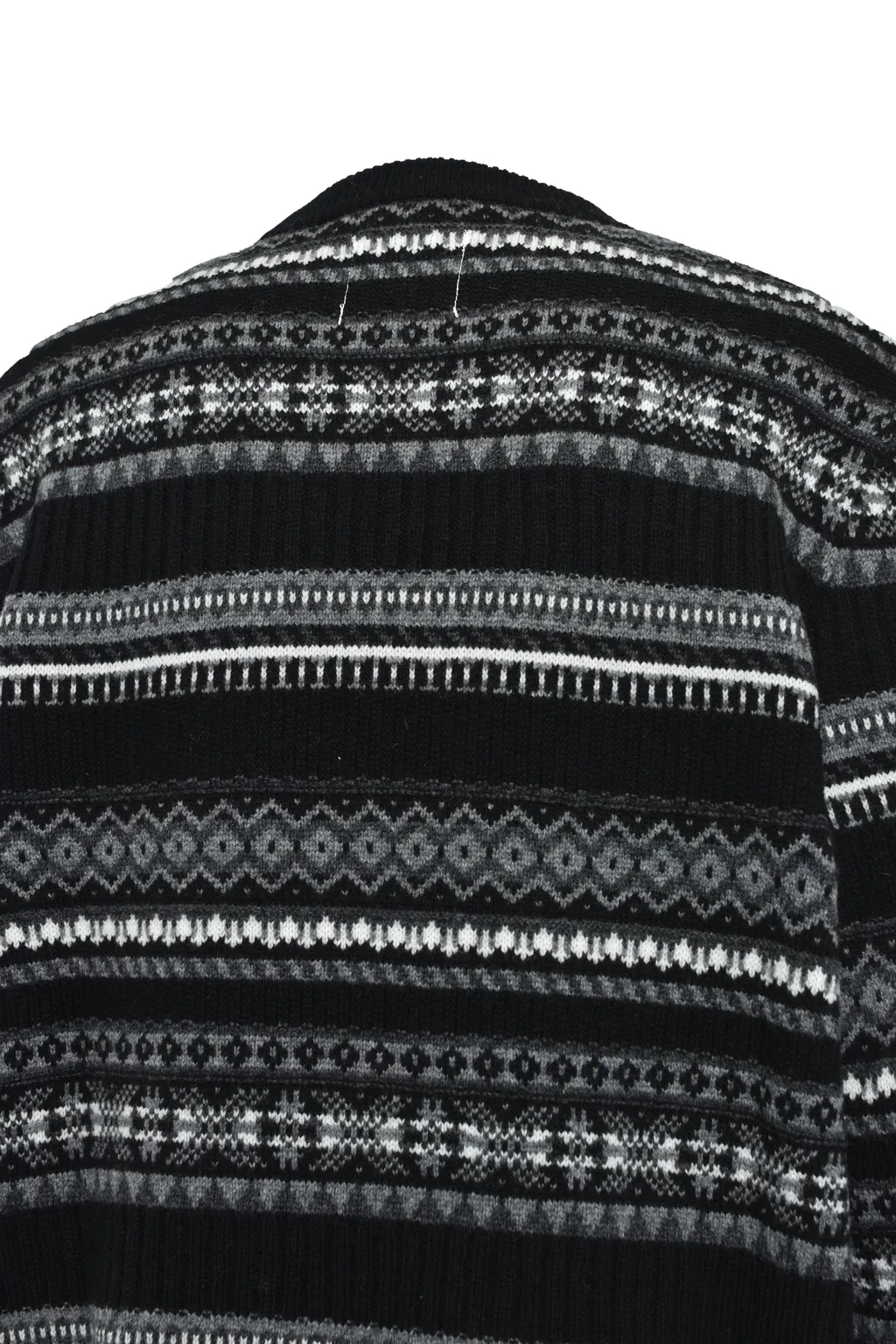 Fair Isle Crew Neck Sweater / Blk Mono