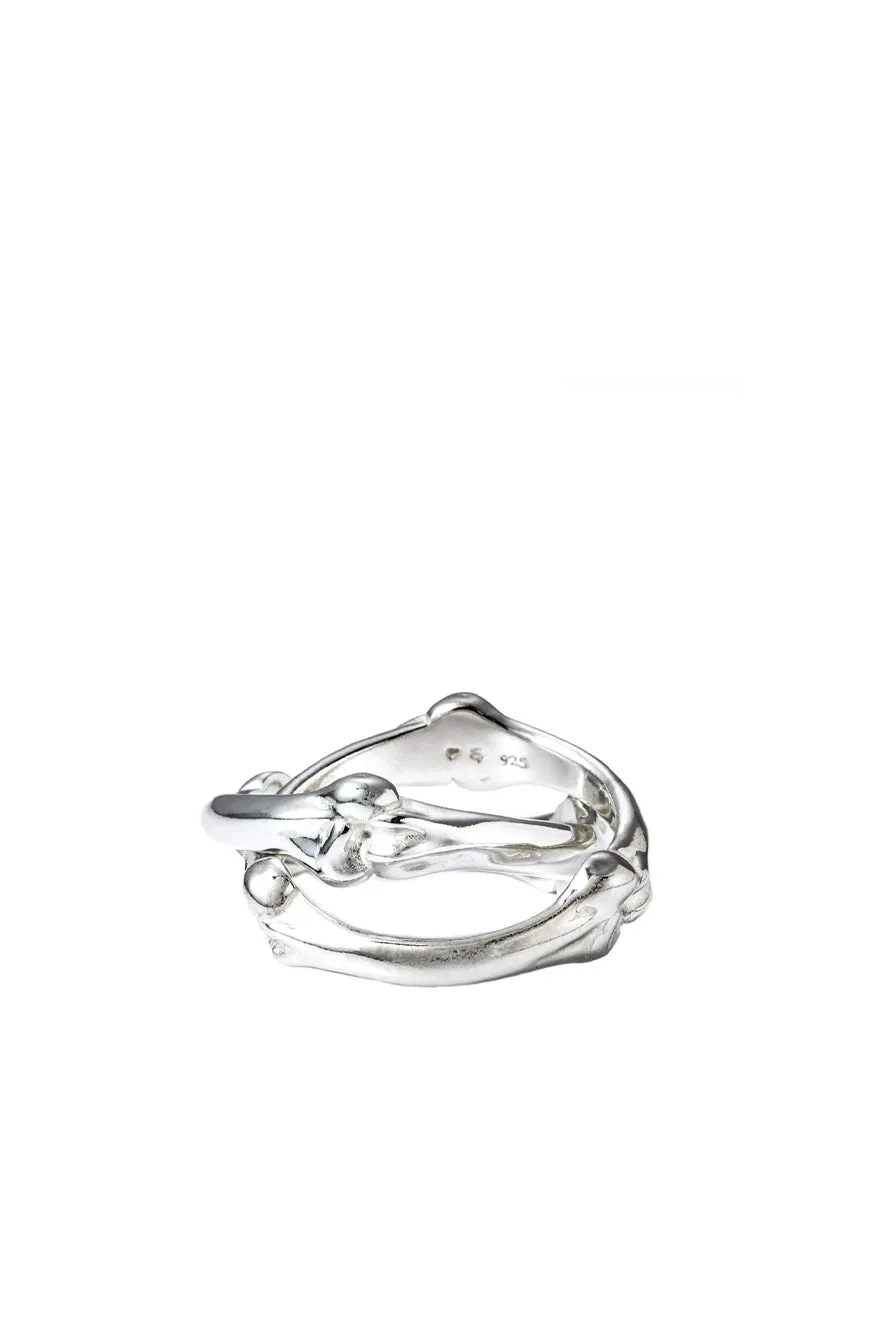 Bone Shaped Dual Ring / Sil