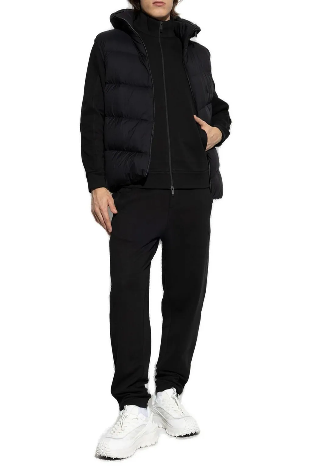 Moncler Guersac Hooded Diagonal-Quilted Vest