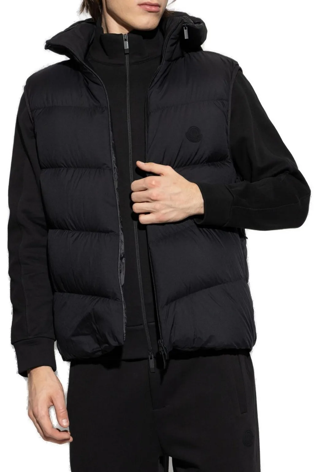 Moncler Guersac Hooded Diagonal-Quilted Vest
