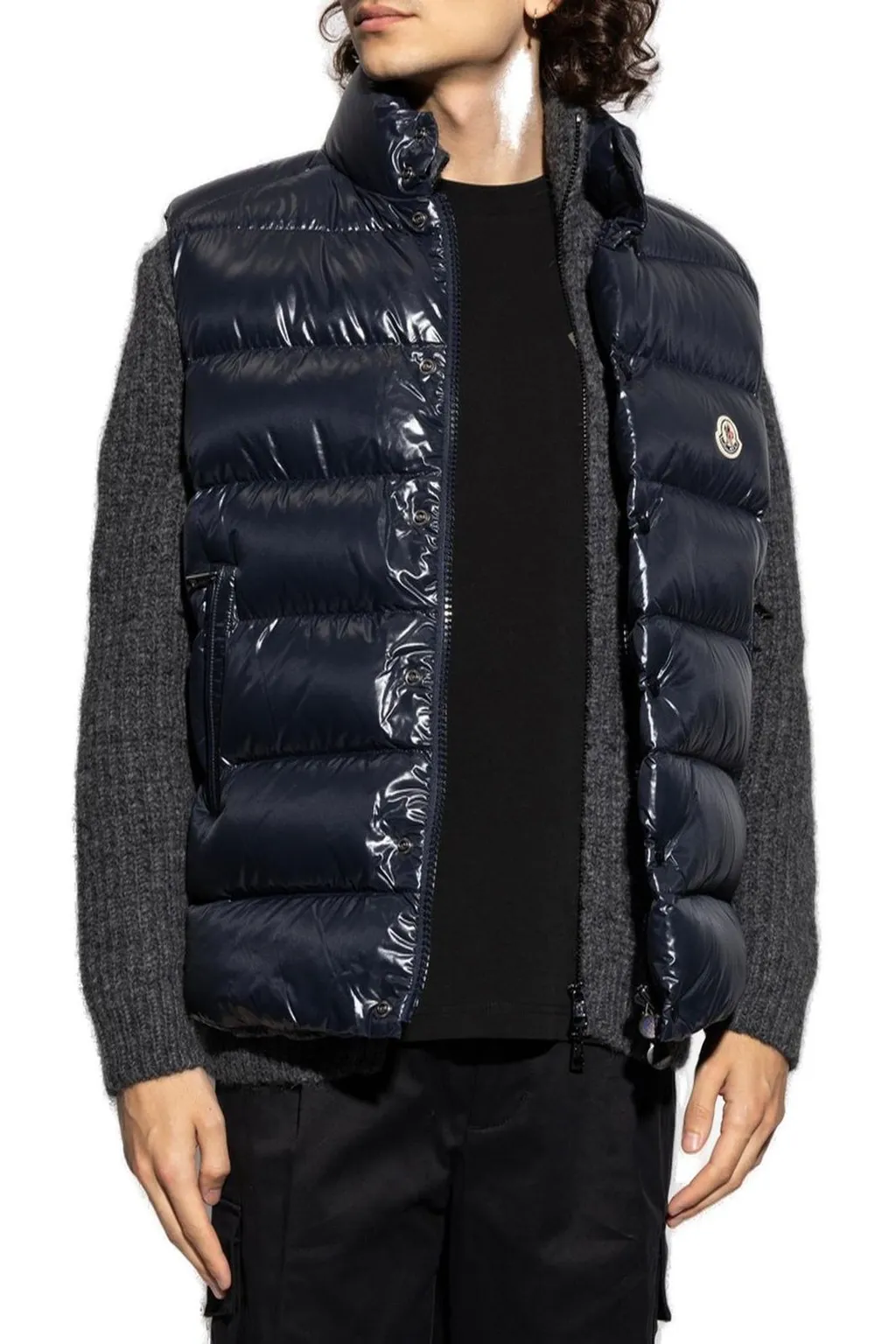 Moncler High-Neck Button-Up Gilet