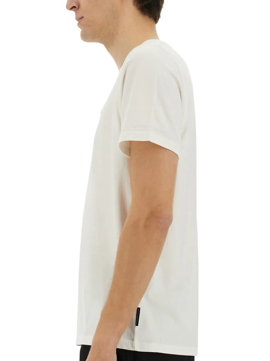 Moose Knuckles Logo Patch Crewneck T-Shirt