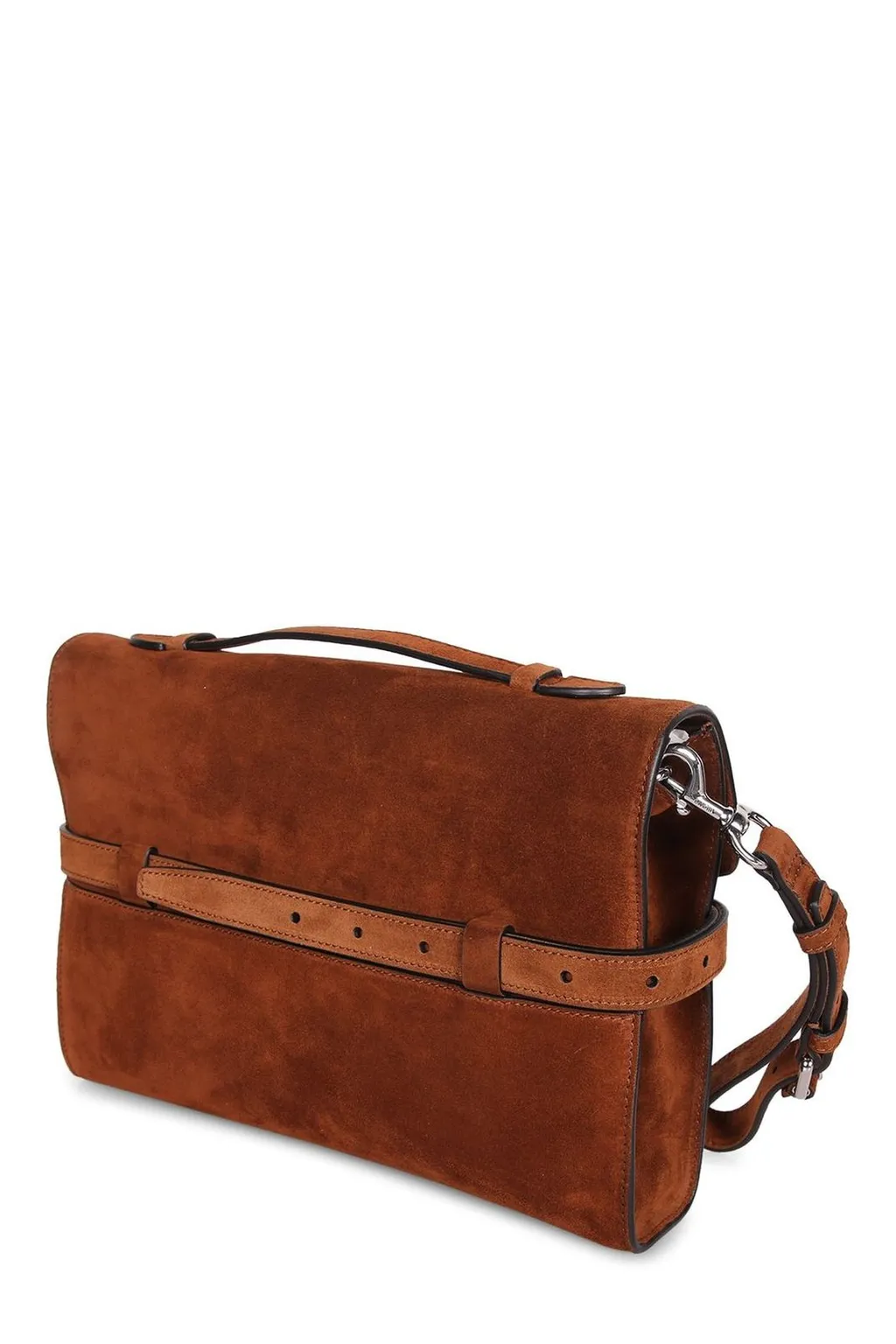 Moschino Foldover Top Buckled Clutch Bag