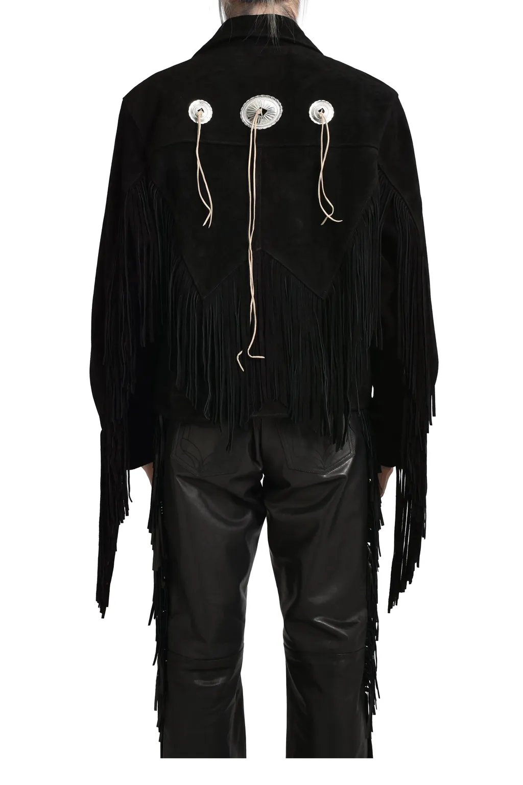 Leather Fringe Riders Jacket / Blk