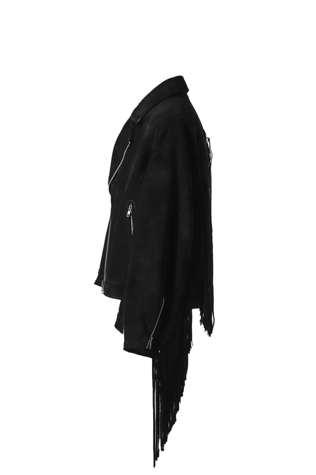 Leather Fringe Riders Jacket / Blk