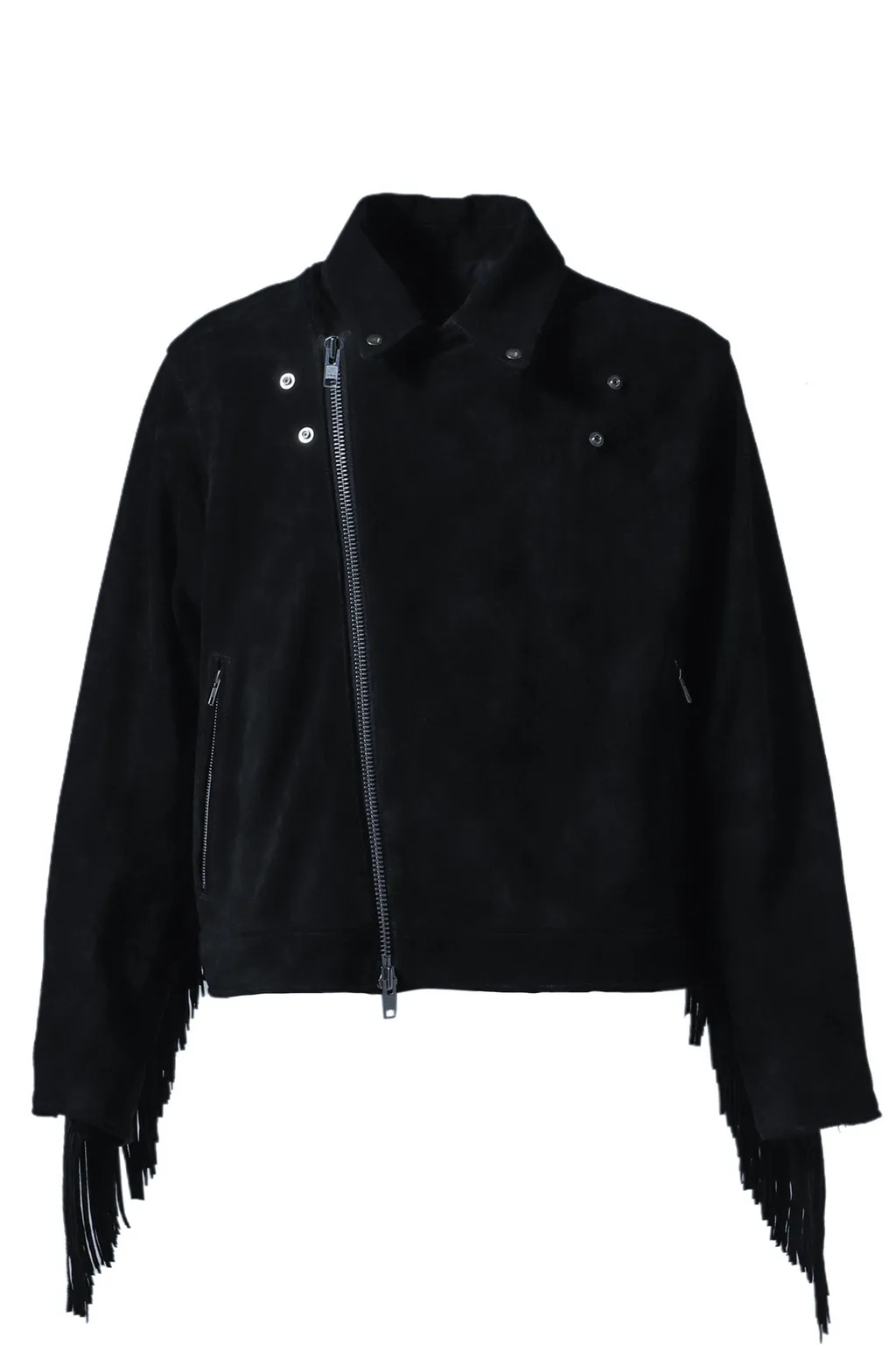 Leather Fringe Riders Jacket / Blk