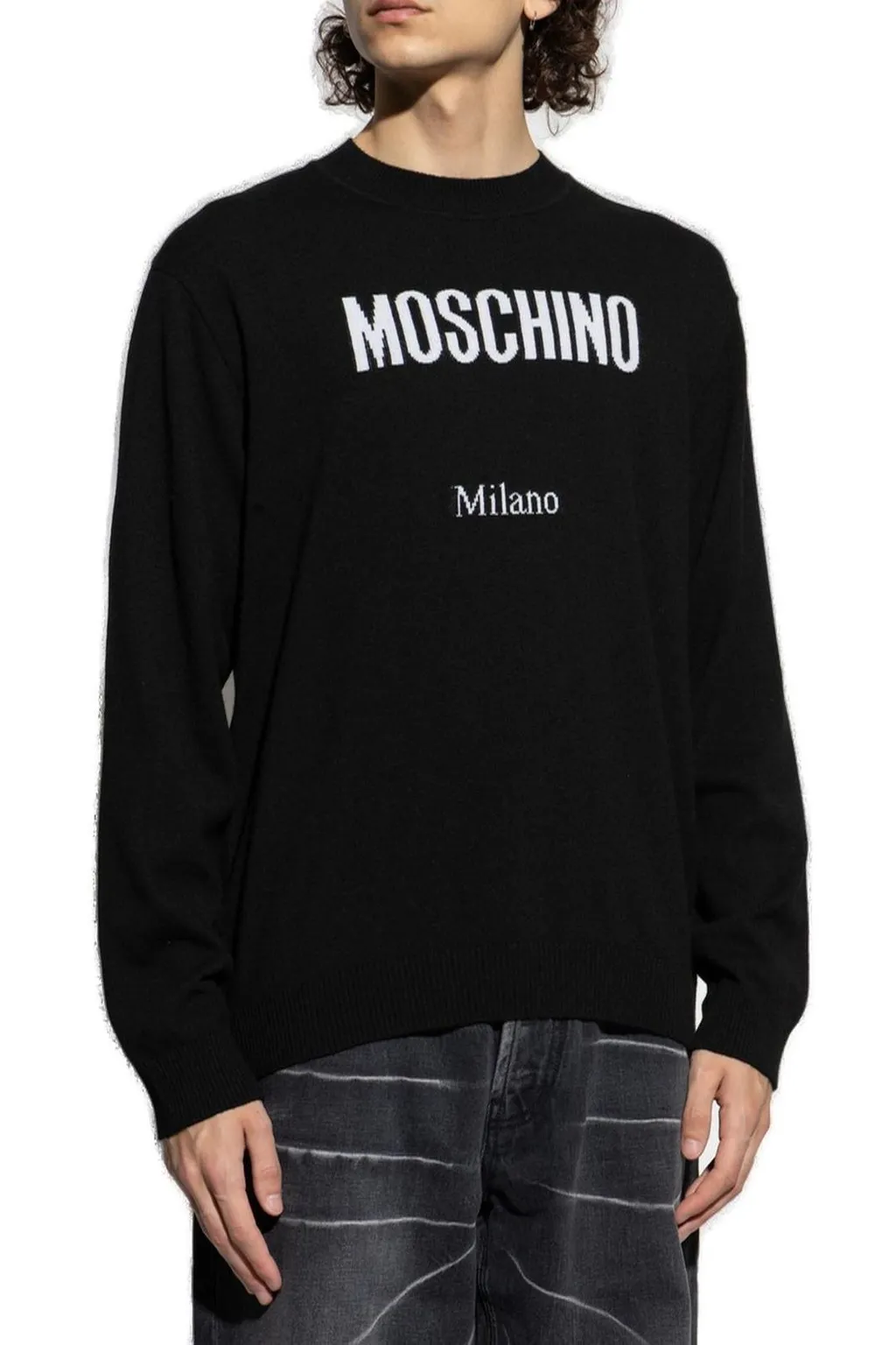 Moschino Logo Printed Crewneck Jumper