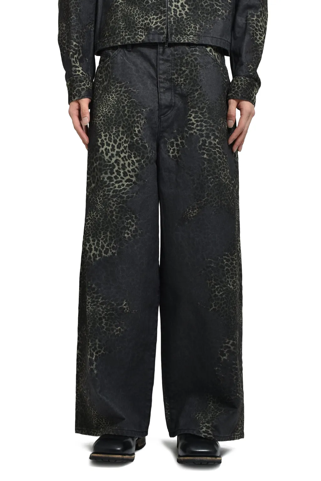 Wide 5-Pocket Pants / Leopard