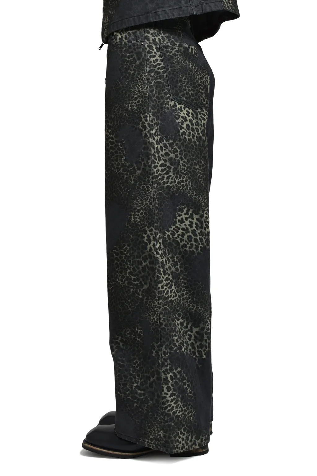 Wide 5-Pocket Pants / Leopard