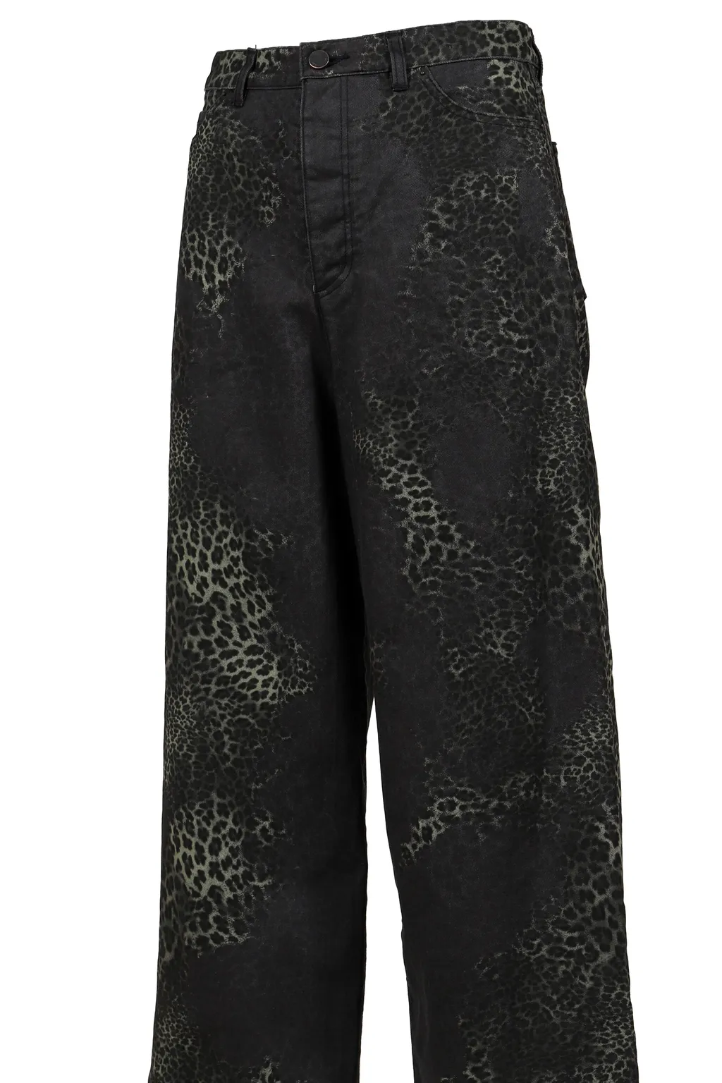 Wide 5-Pocket Pants / Leopard