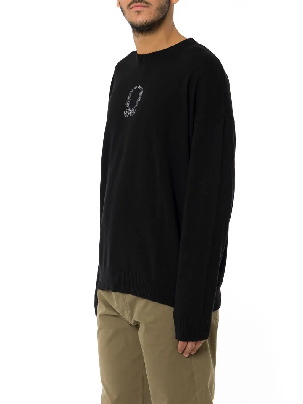 Moschino Laurel Crown Embroidered Crewneck Pullover
