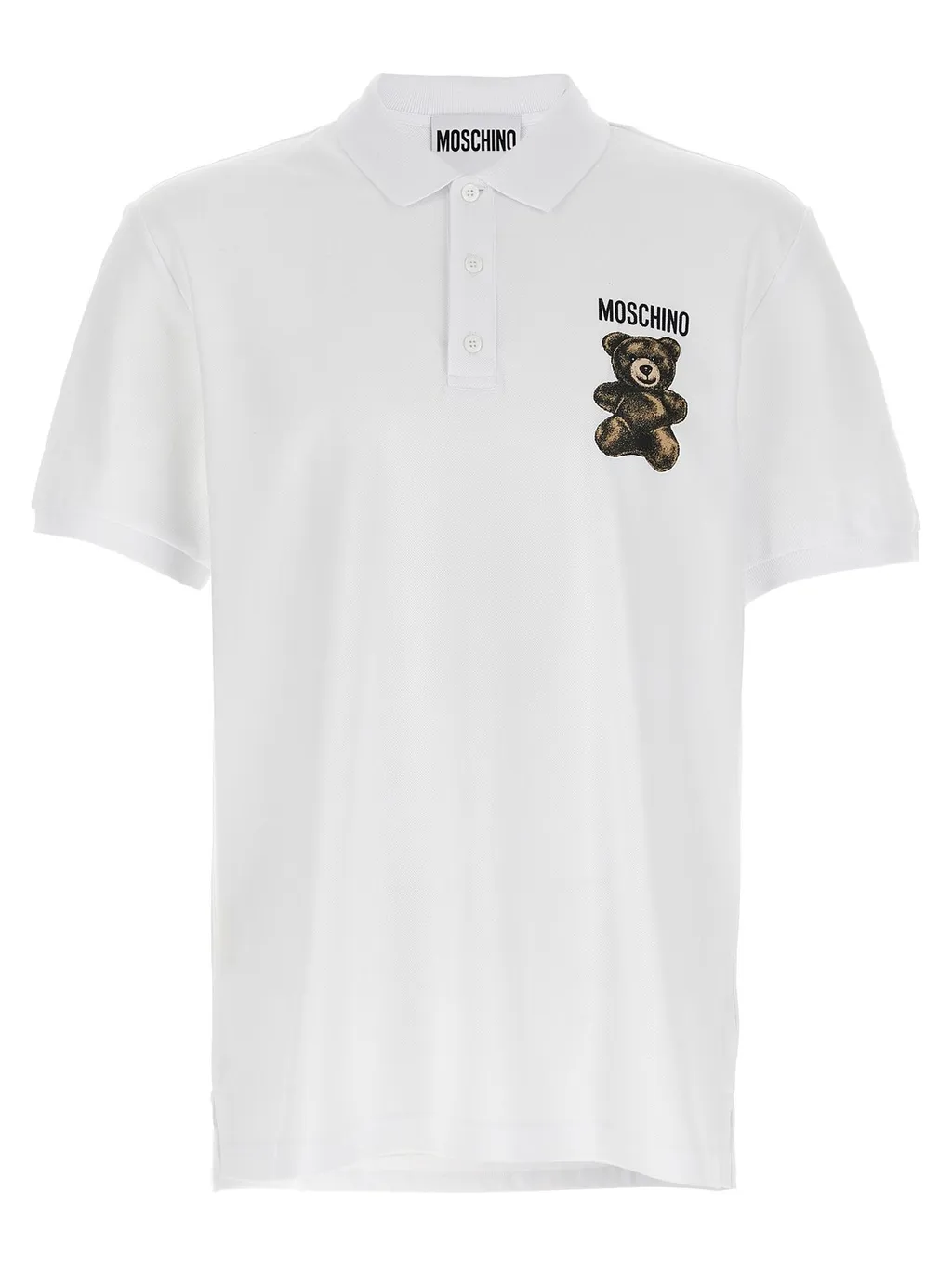 Moschino Teddy Bear-Printed Short-Sleeved Polo Shirt