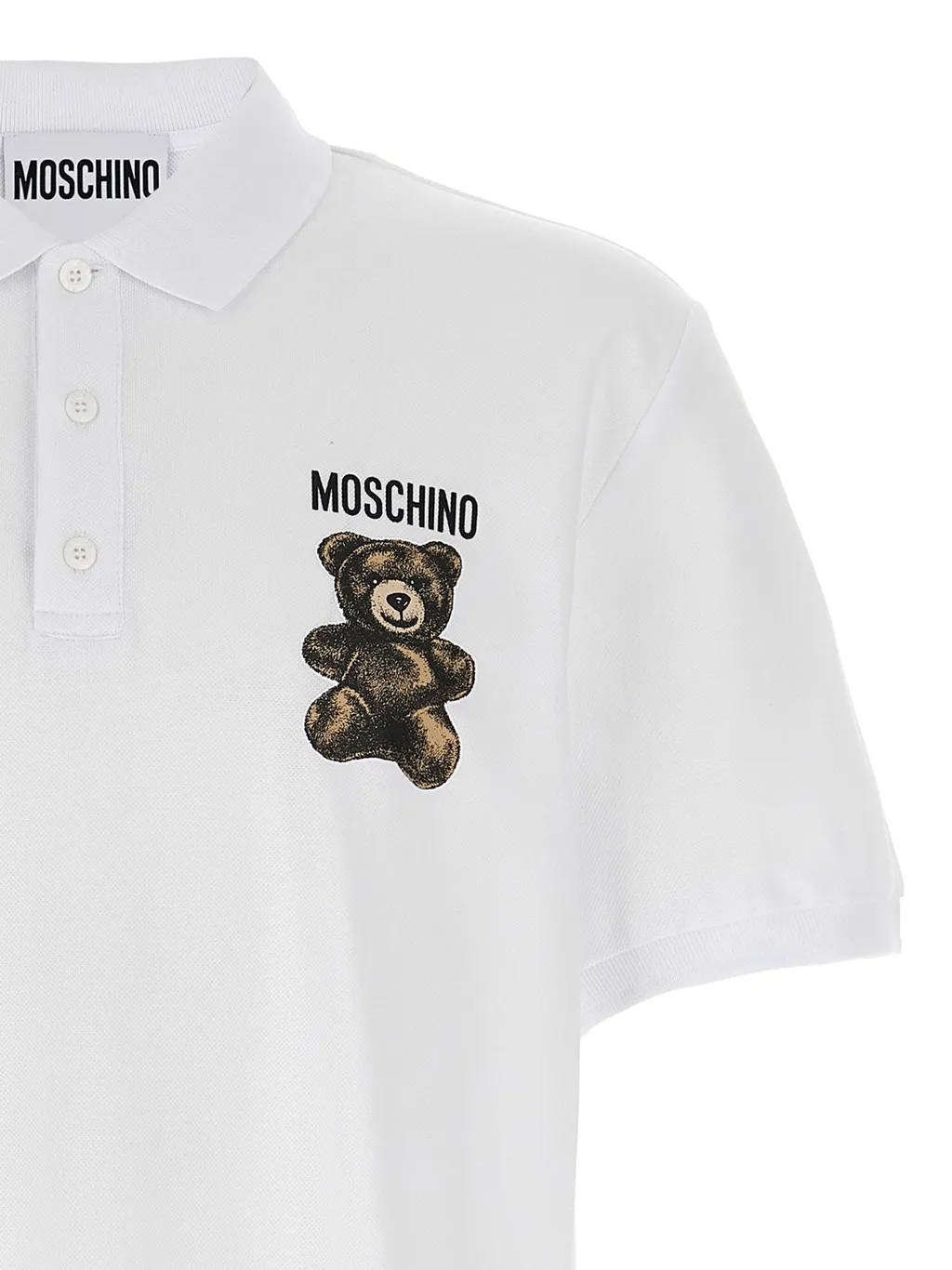 Moschino Teddy Bear-Printed Short-Sleeved Polo Shirt