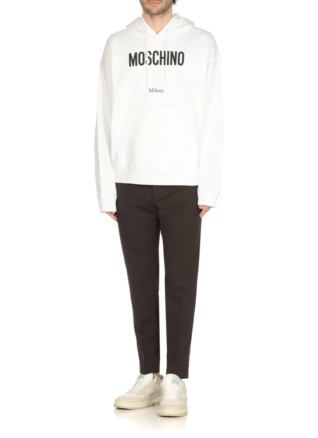 Moschino Logo Print Drawstring Hoodie