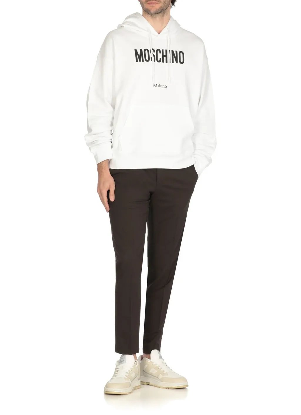 Moschino Logo Print Drawstring Hoodie