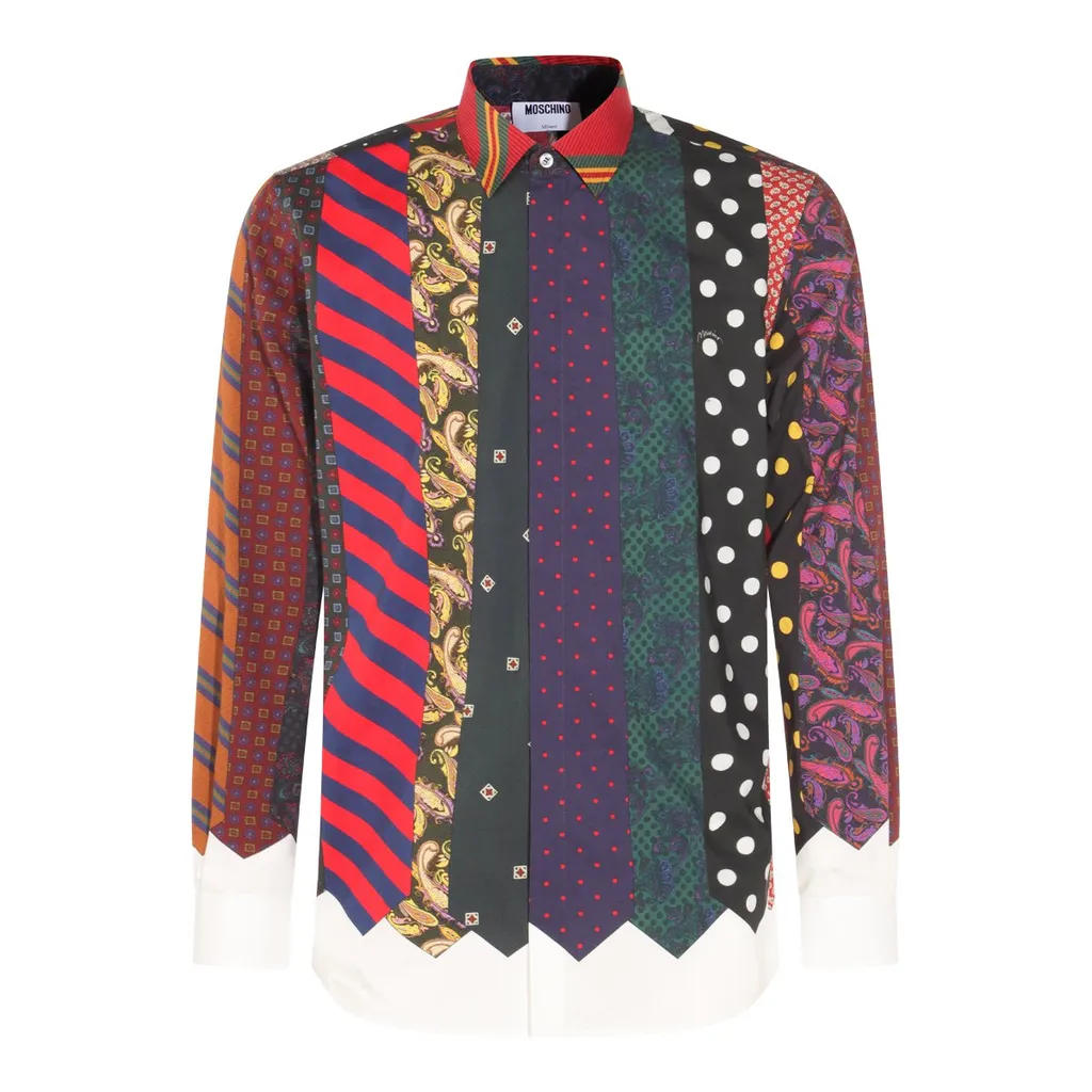 Moschino All-Over Tie Printed Long-Sleeved Shirt