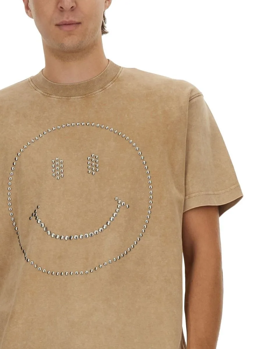Moschino Smile Face Embellished Crewneck T-Shirt