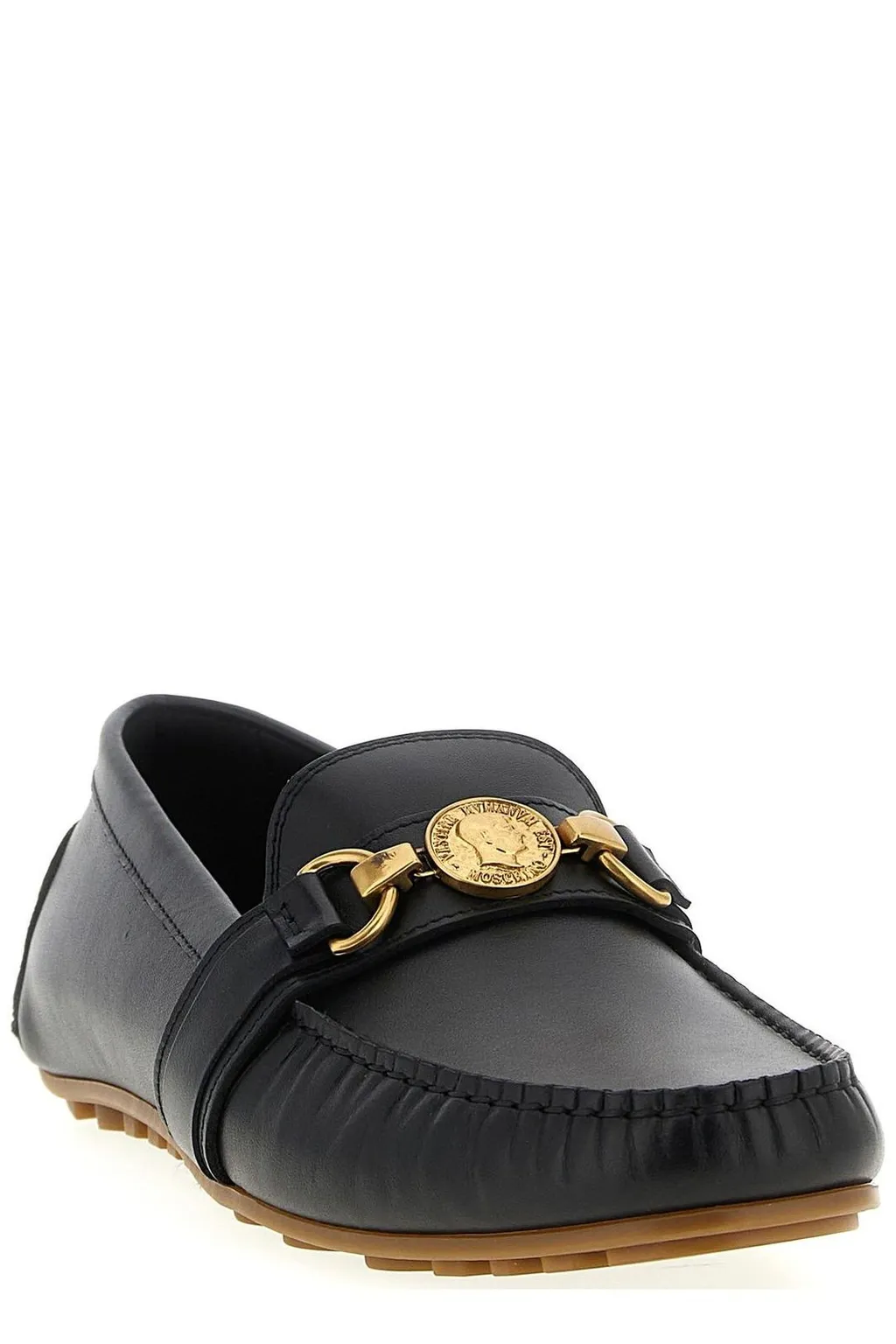 Moschino Logo Plaque Penny Loafers