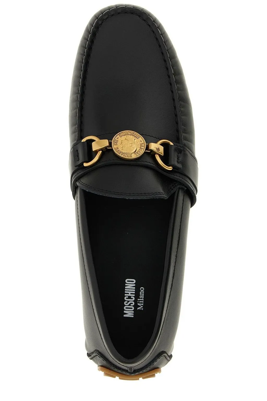Moschino Logo Plaque Penny Loafers