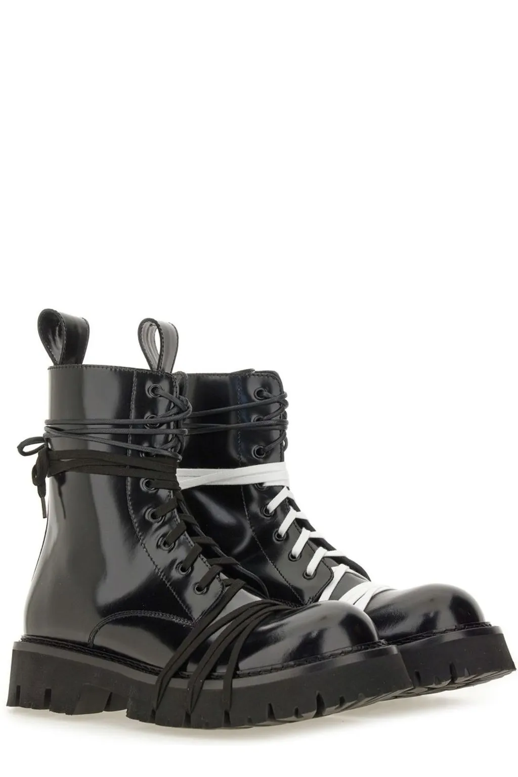 Moschino Round-Toe Lace-Up Boots