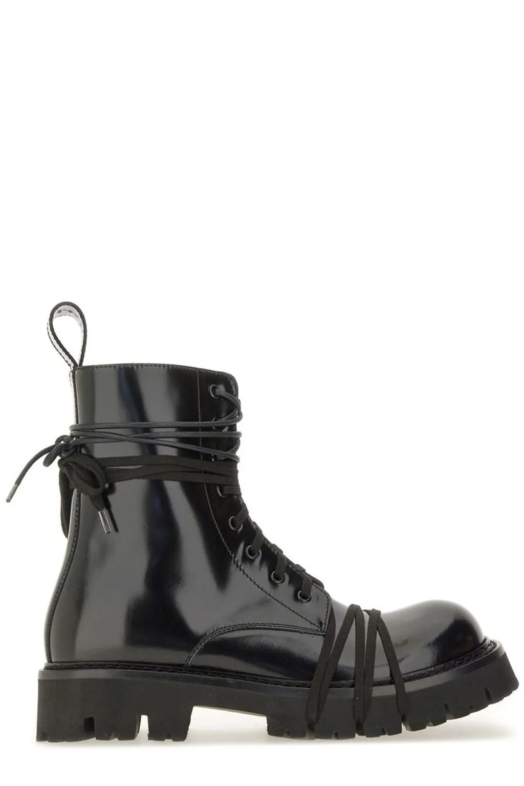 Moschino Round-Toe Lace-Up Boots