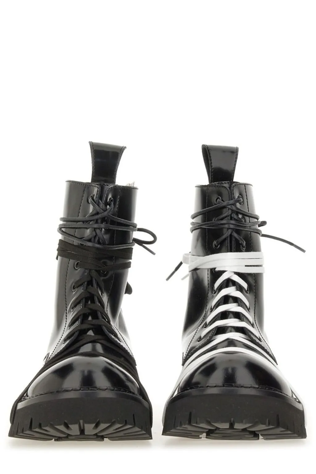 Moschino Round-Toe Lace-Up Boots