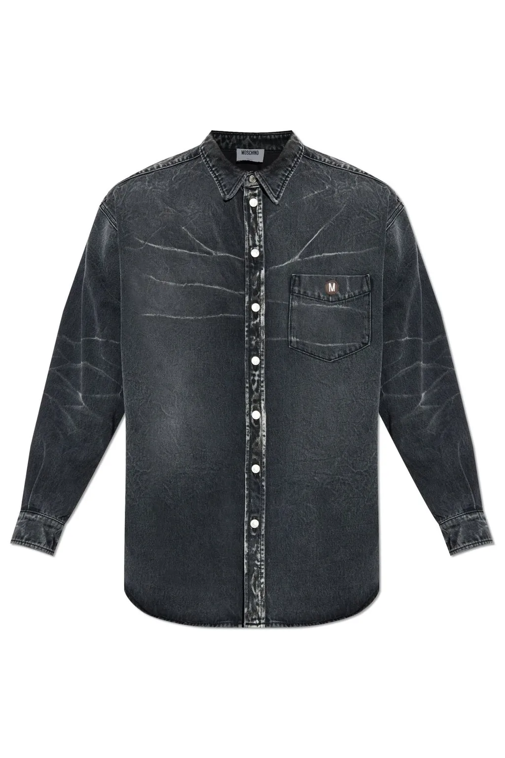 Moschino Logo Patch Denim Shirt