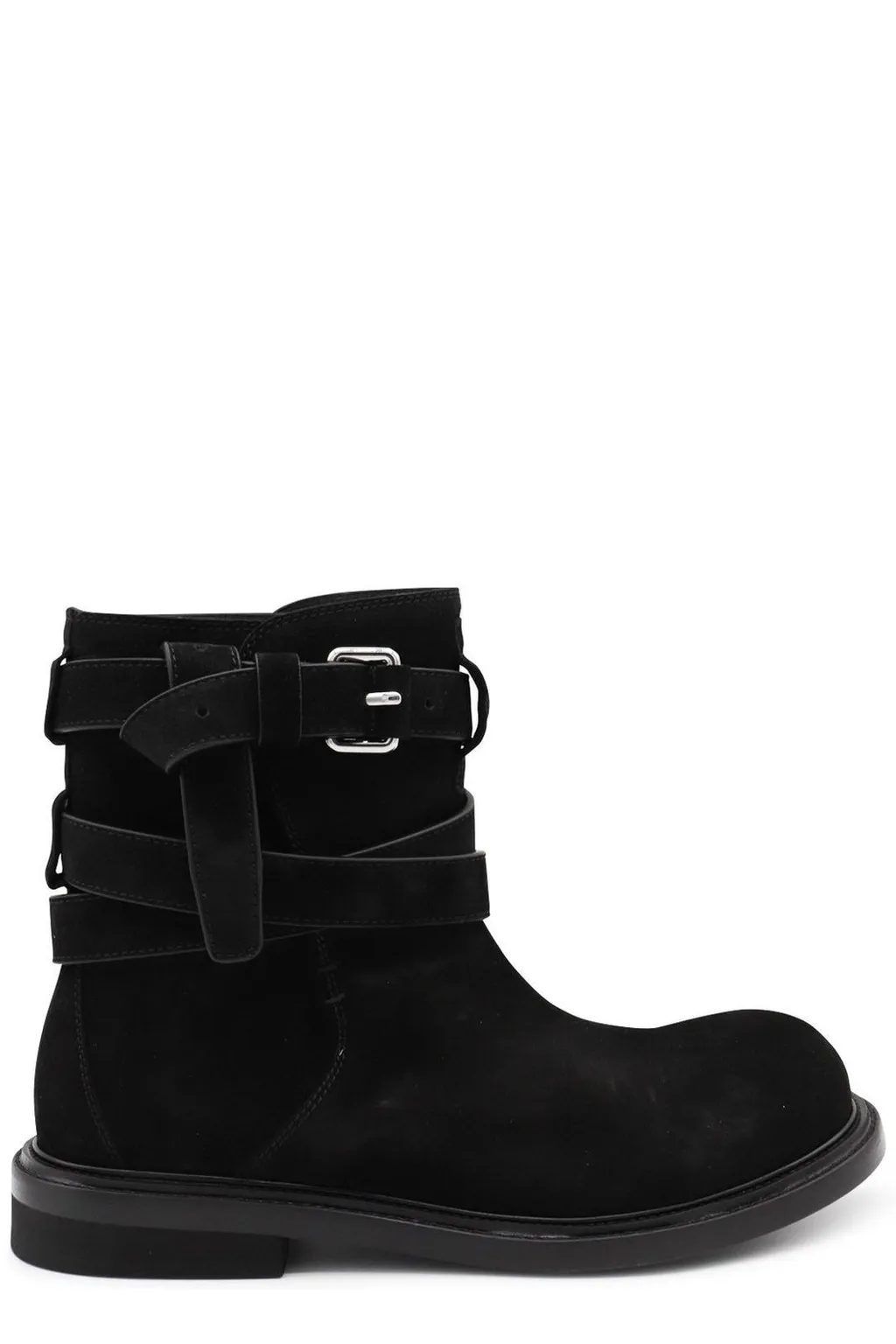 Moschino Rounded Toe Buckled Boots