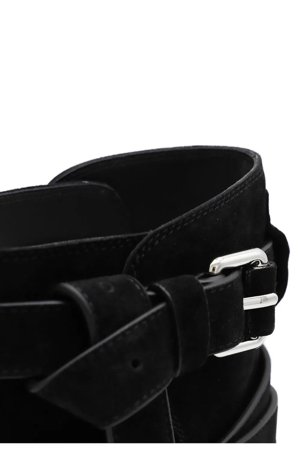 Moschino Rounded Toe Buckled Boots