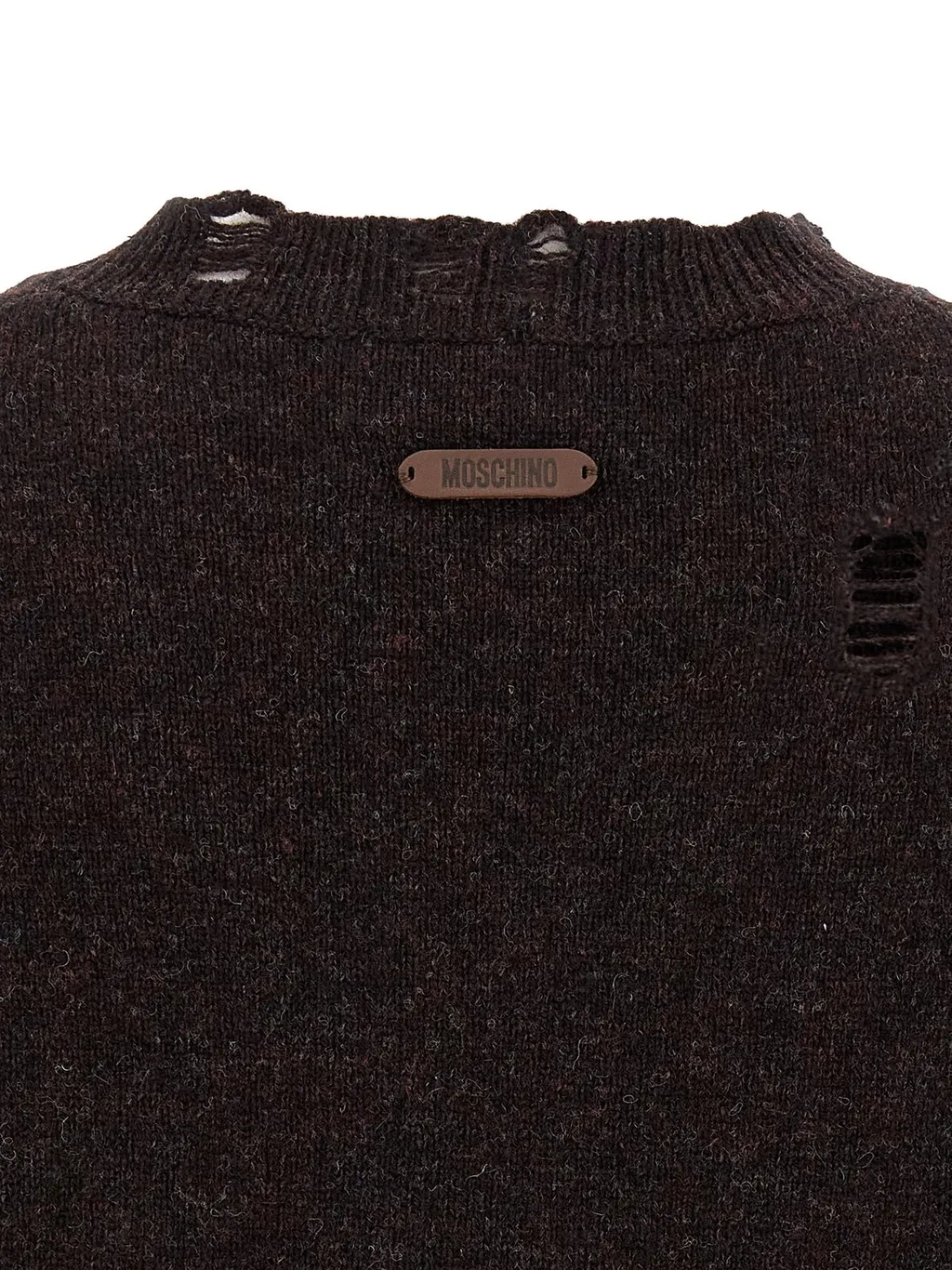 Moschino Hard Times Distressed Knitted Jumper