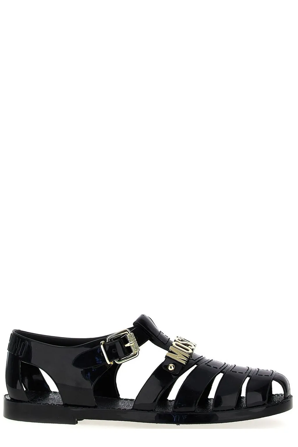 Moschino Jelly Logo Plaque Sandals