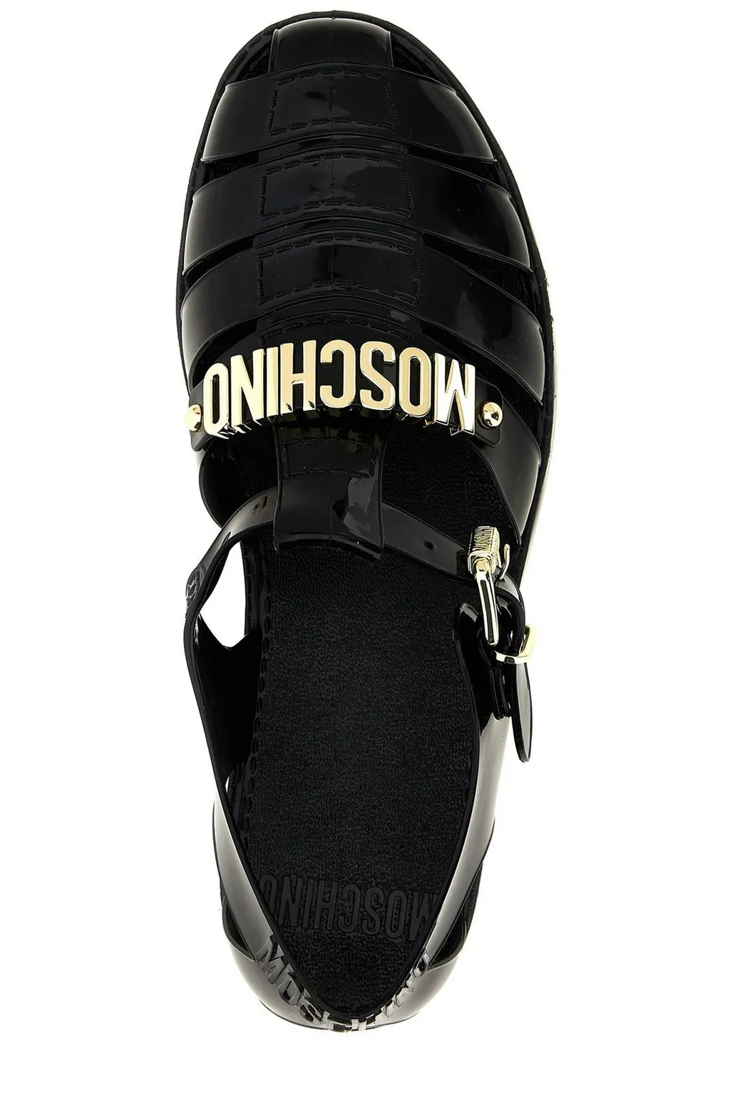 Moschino Jelly Logo Plaque Sandals