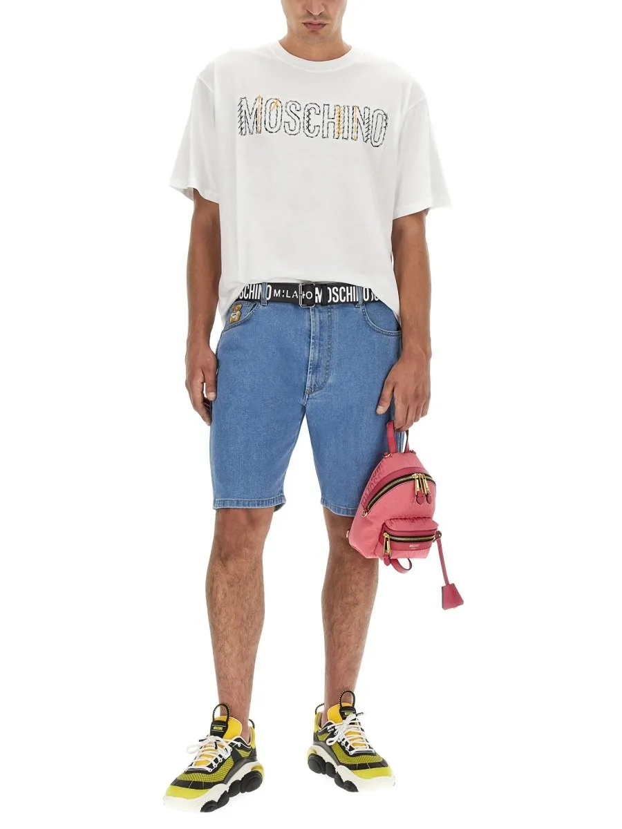Moschino Logo Printed Crewneck T-Shirt