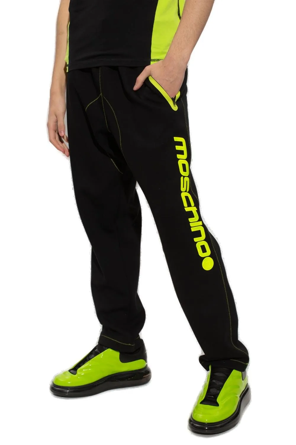 Moschino Logo-Printed Elasticated Waistband Pants