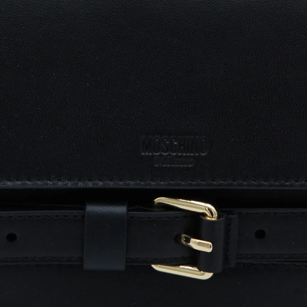 Moschino Logo Embossed Shoulder Bag