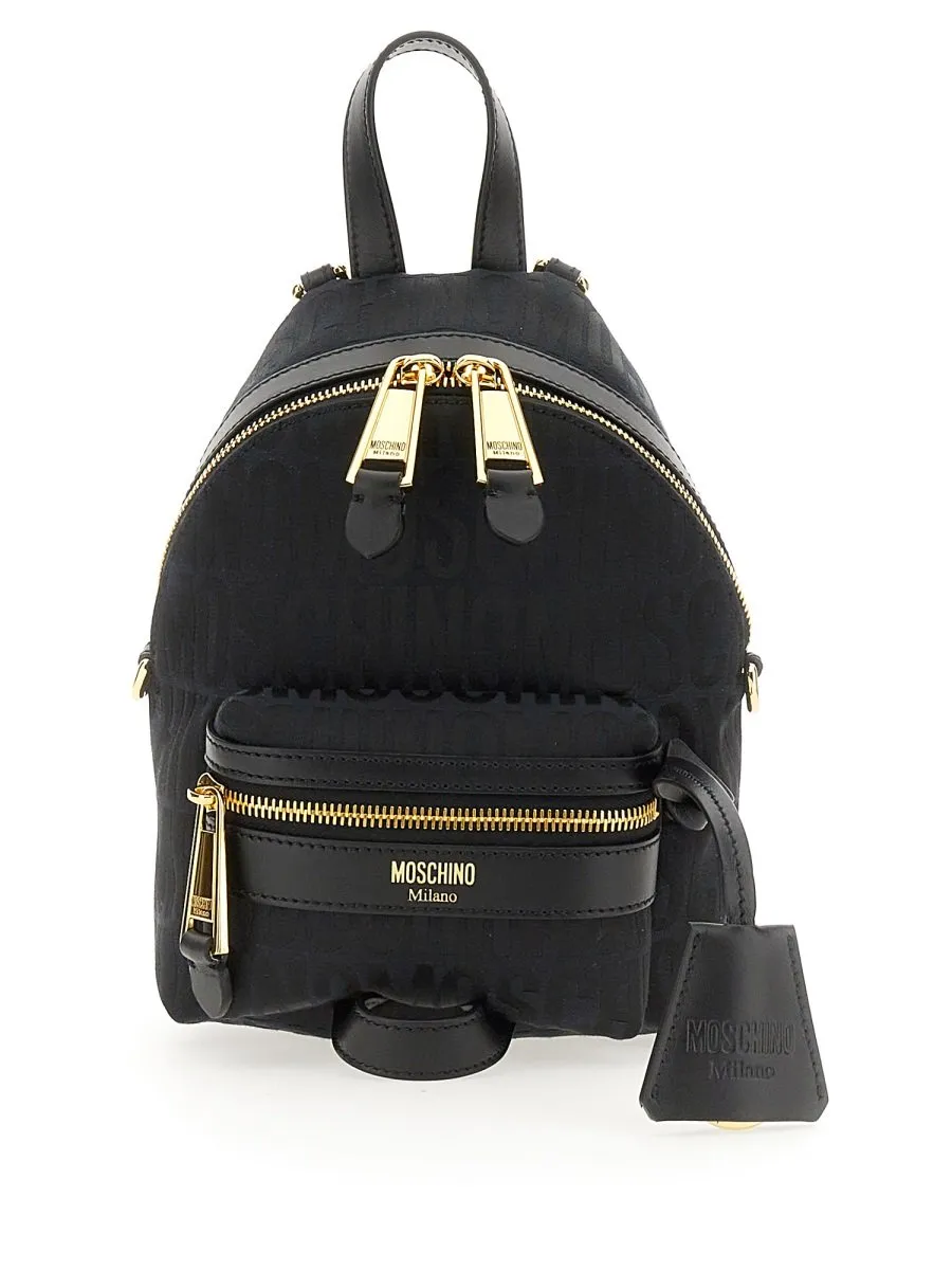 Moschino Monogram Logo Printed Backpack