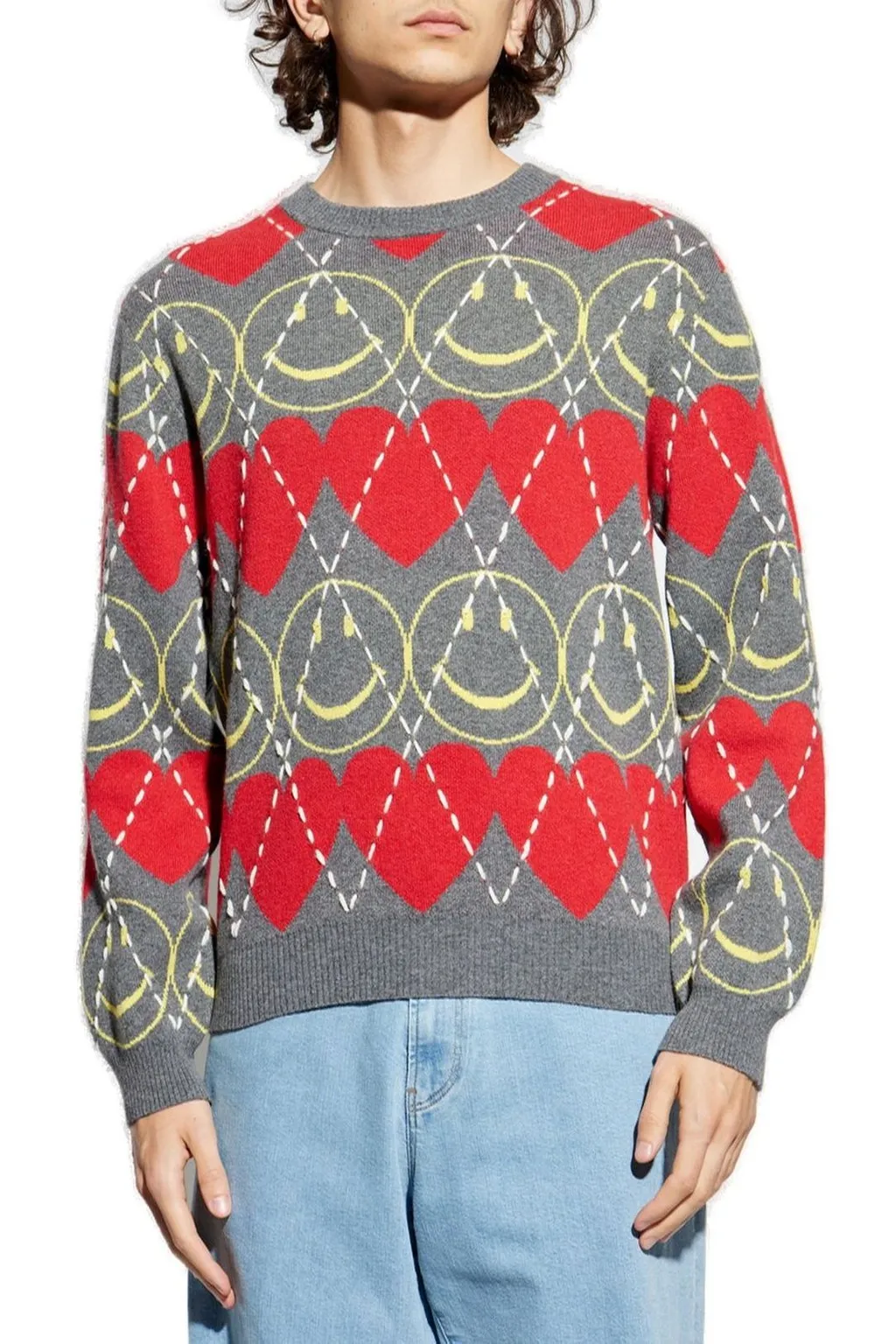 Moschino Smiley Patterned Knitted Jumper