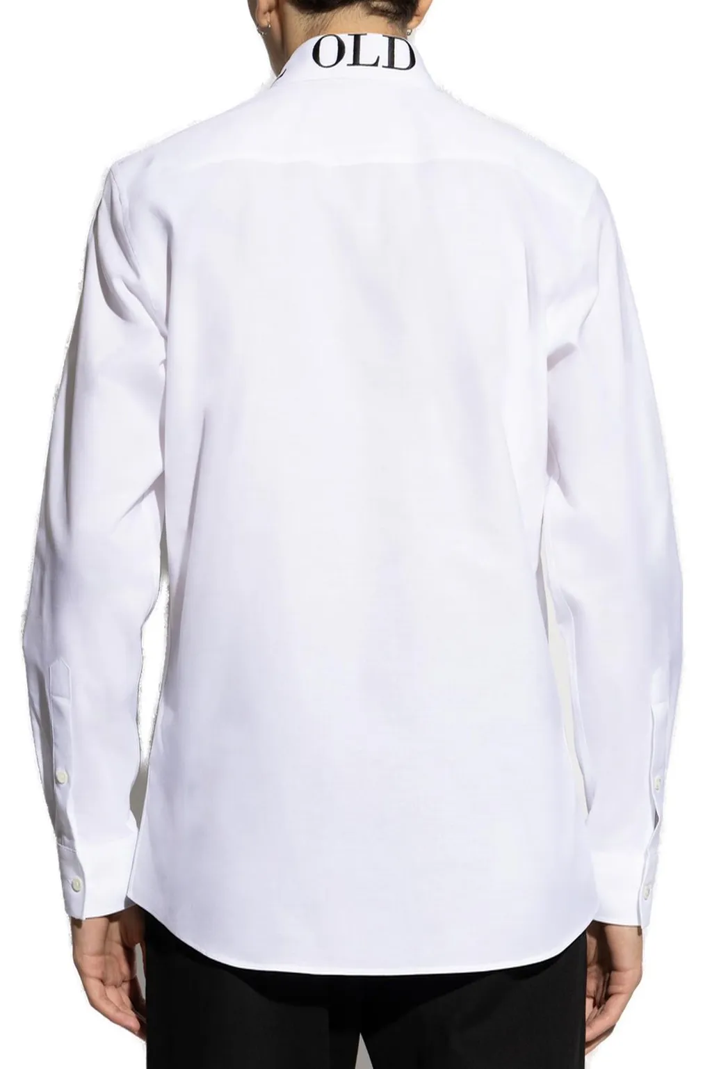 Moschino Slogan Embroidered Curved Hem Shirt